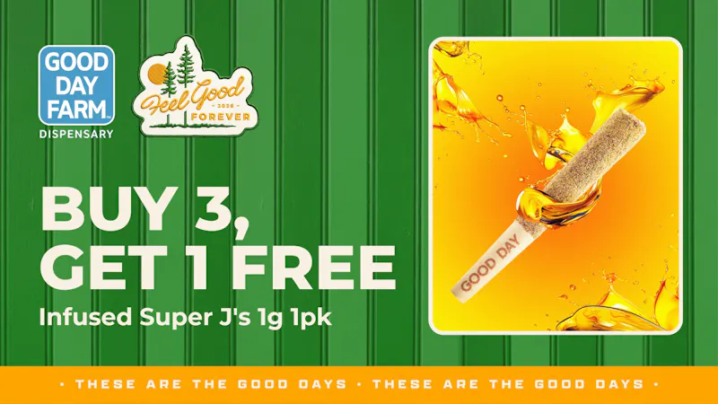 Good Day Farm - Independence Buy 3, Get 1 Free GDF 1g Infused Super J's