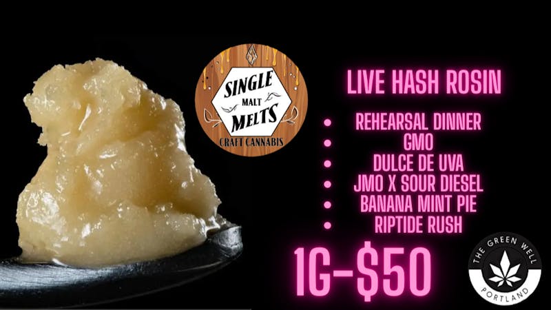 The Green Well - Storefront Tier 1 Live Hash Rosin 72-159U $50 Grams