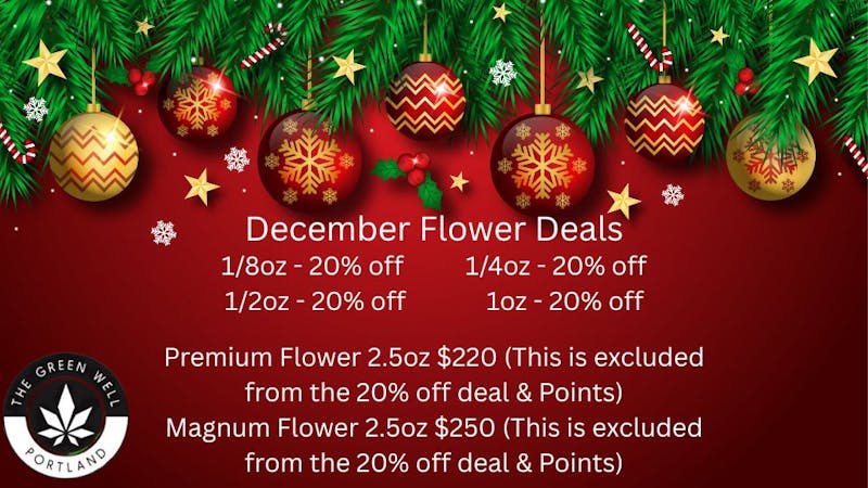 The Green Well - Delivery 20% off All Flower Excluding the 2.5oz Deals