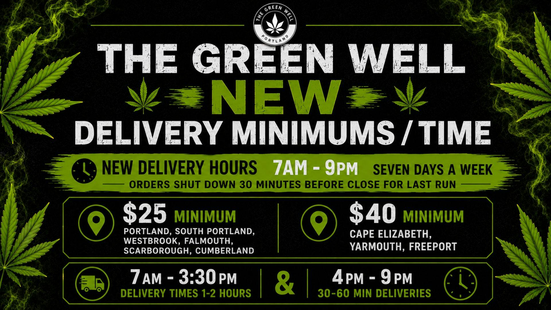 The Green Well - Delivery The Green Well New Delivery Minimums & Times