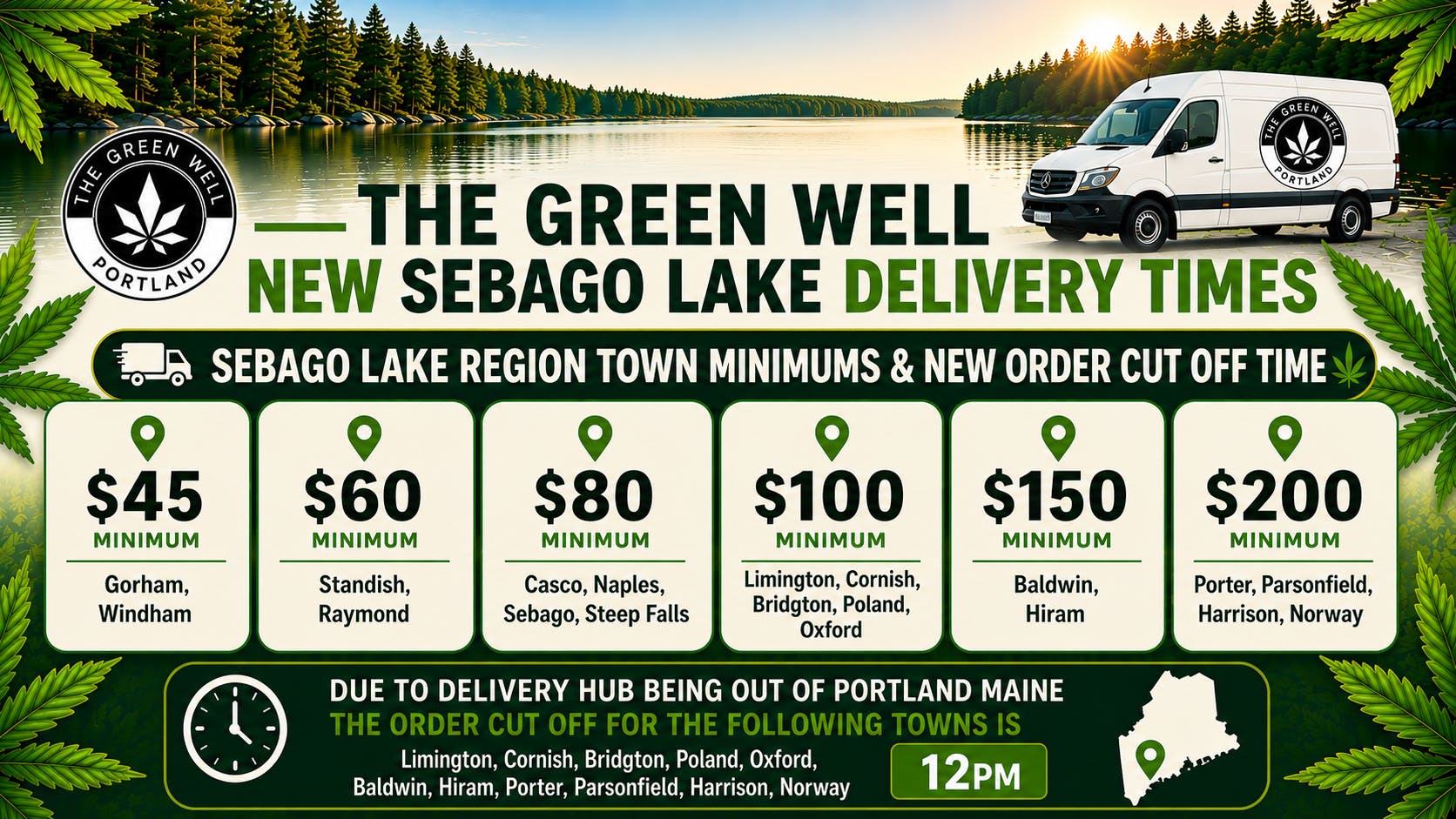 The Green Well #1 - The Windham Delivery Sebago Town Minimums & New Order Time Cut Off