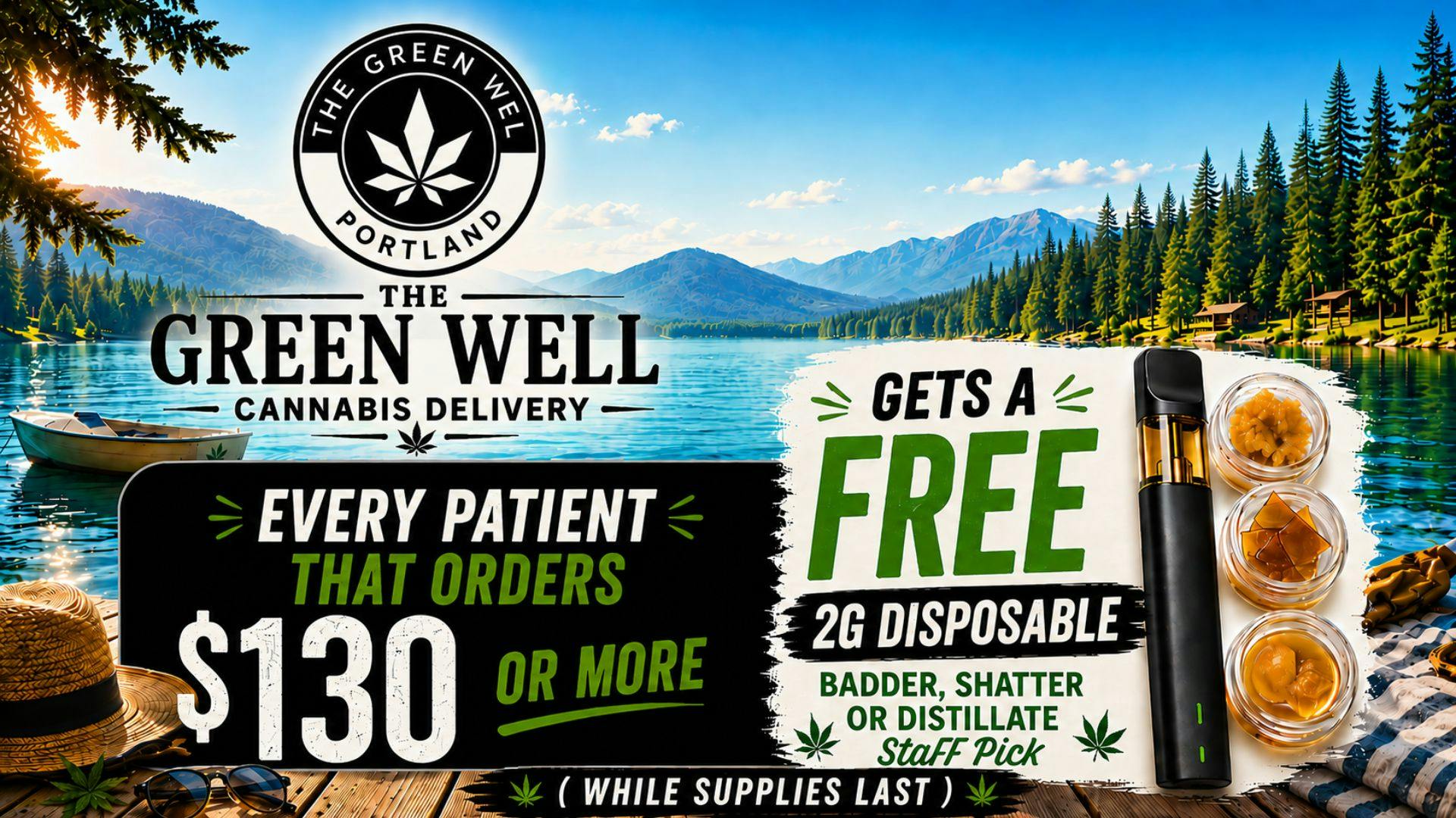 The Green Well - Delivery Every Order $130 or more Gets a Free 2g disposable