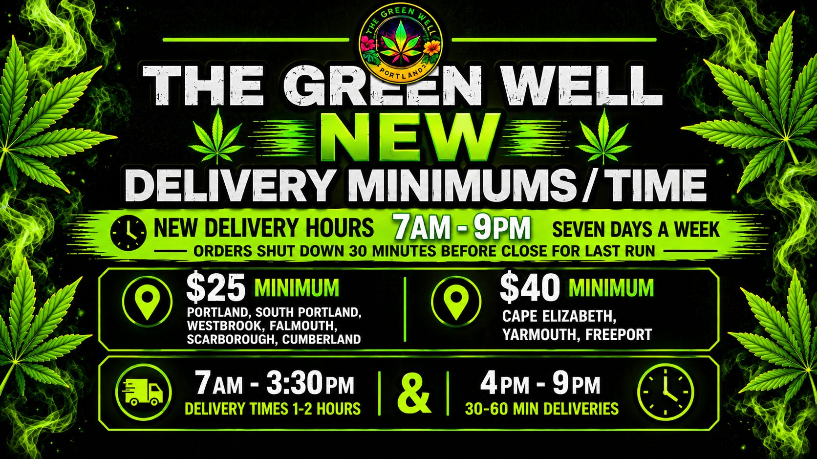 The Green Well - Delivery New 30-60 Minutes Between 4-9pm & New Town Minimum