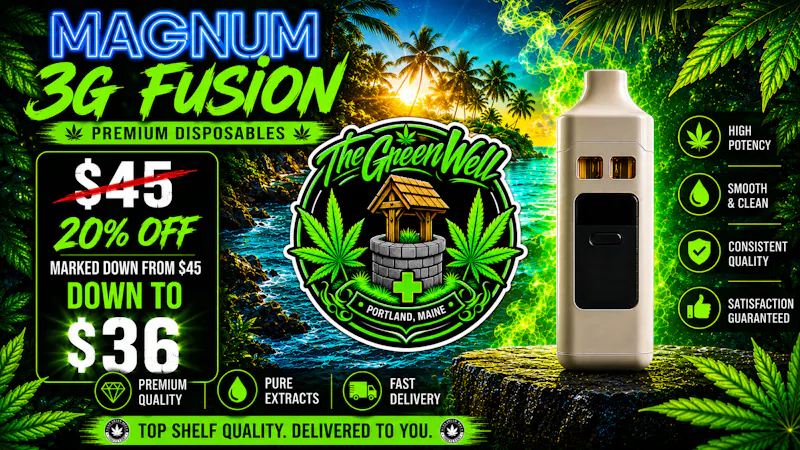 The Green Well - Delivery $36-3g Magnum Switch 2 Flavor Fusion Disposable