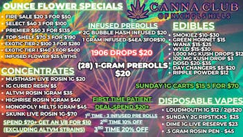 Canna Club of Nichols Hills B4G1 FREE* EDIBLES/$70 TOP SHELF OZ/$5 CARTS & WAX