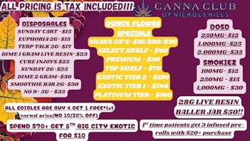 Canna Club of Nichols Hills FEAST ON SAVINGS WITH OUR THANKSGIVING DANKS DEALS