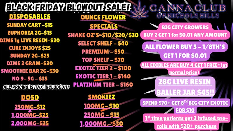 Canna Club of Nichols Hills ALL 8THS B3G1 FREE*/BIG CITY GROWERS IS B2G1 FREE!