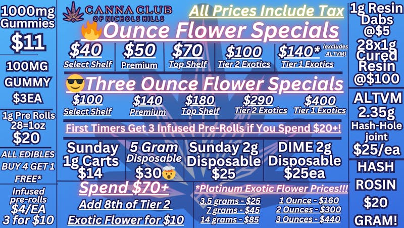Canna Club of Nichols Hills Christmas Deals!! Big City flower is BUY 2 GET 1.