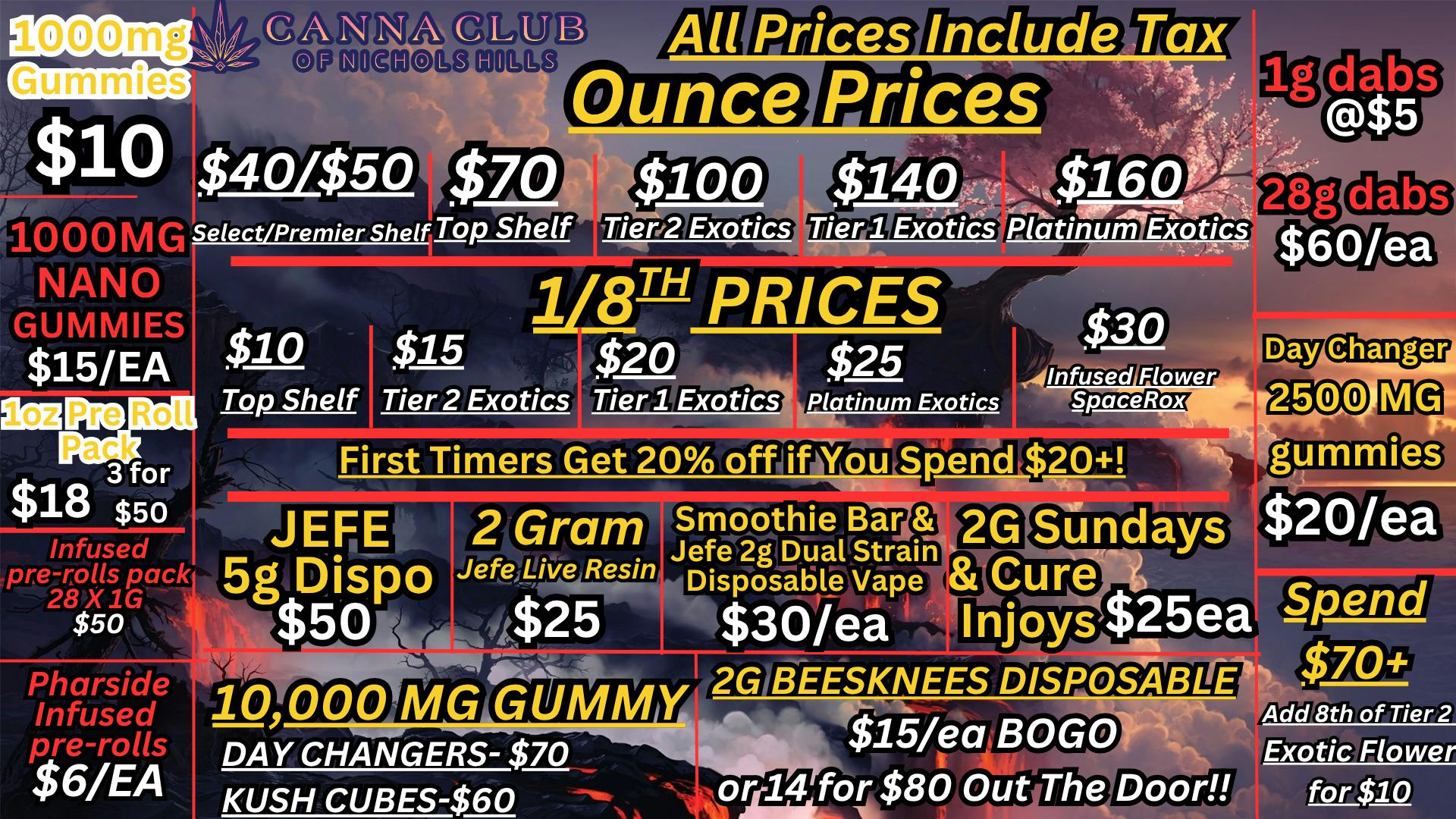 Canna Club of Nichols Hills 🔥DEALS!!!! 28 1G prerolls $18/ 28G WAX $60!!