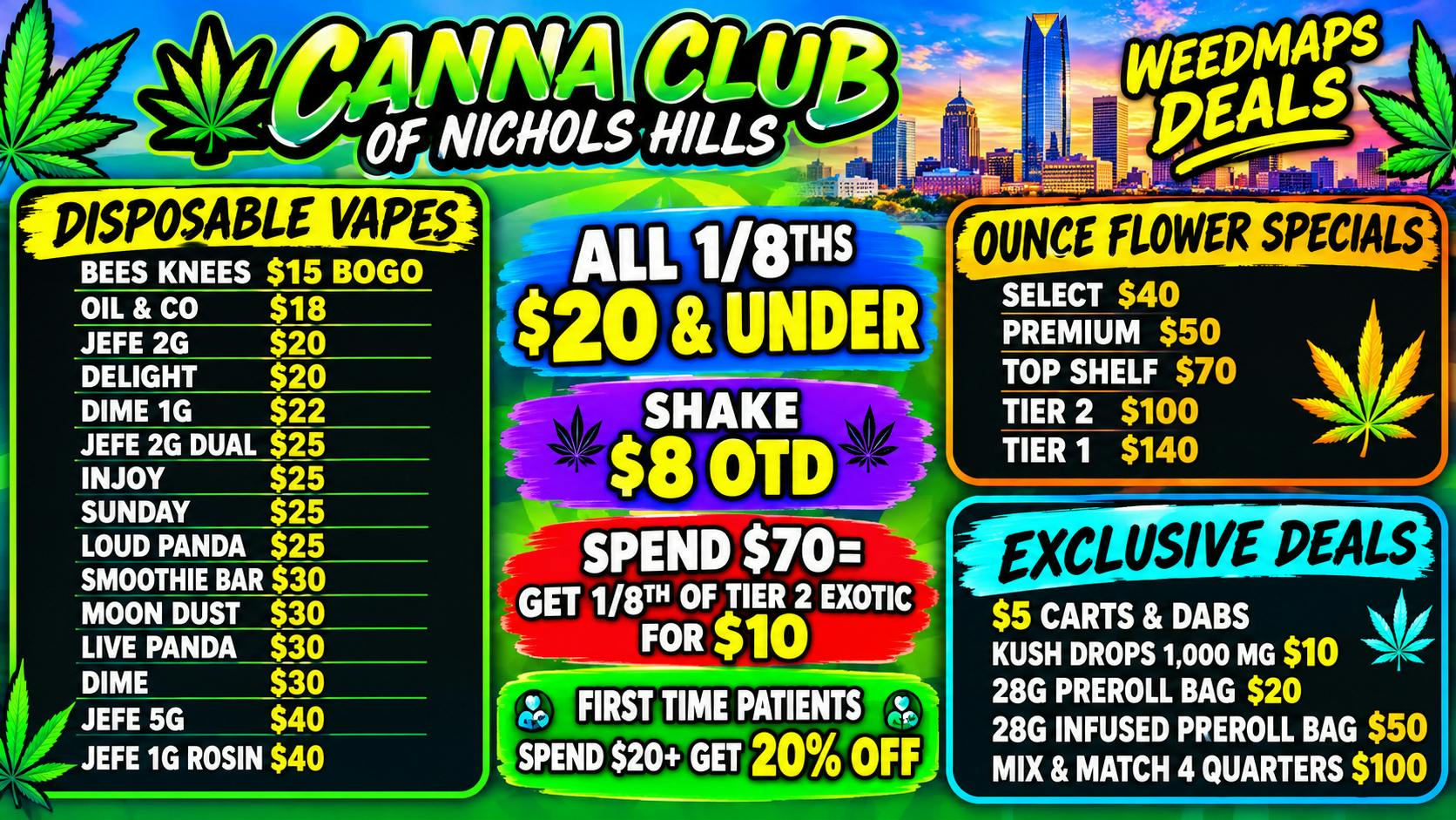 Canna Club of Nichols Hills JEFE DISPOSABLES⭐5G $40⭐2G DUAL $25⭐2G $20 OTD!