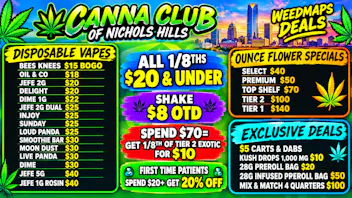 Canna Club of Nichols Hills 🍂FALL DEALS🍂🎃2G DISPO $15 BOGO! SHAKE $8!