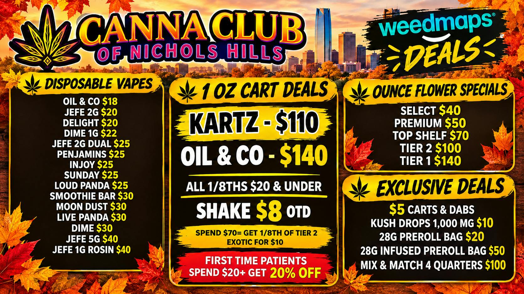 Canna Club of Nichols Hills 🍂 FALL INTO SAVINGS! AUTUMN DEALS ARE HERE! 🎃