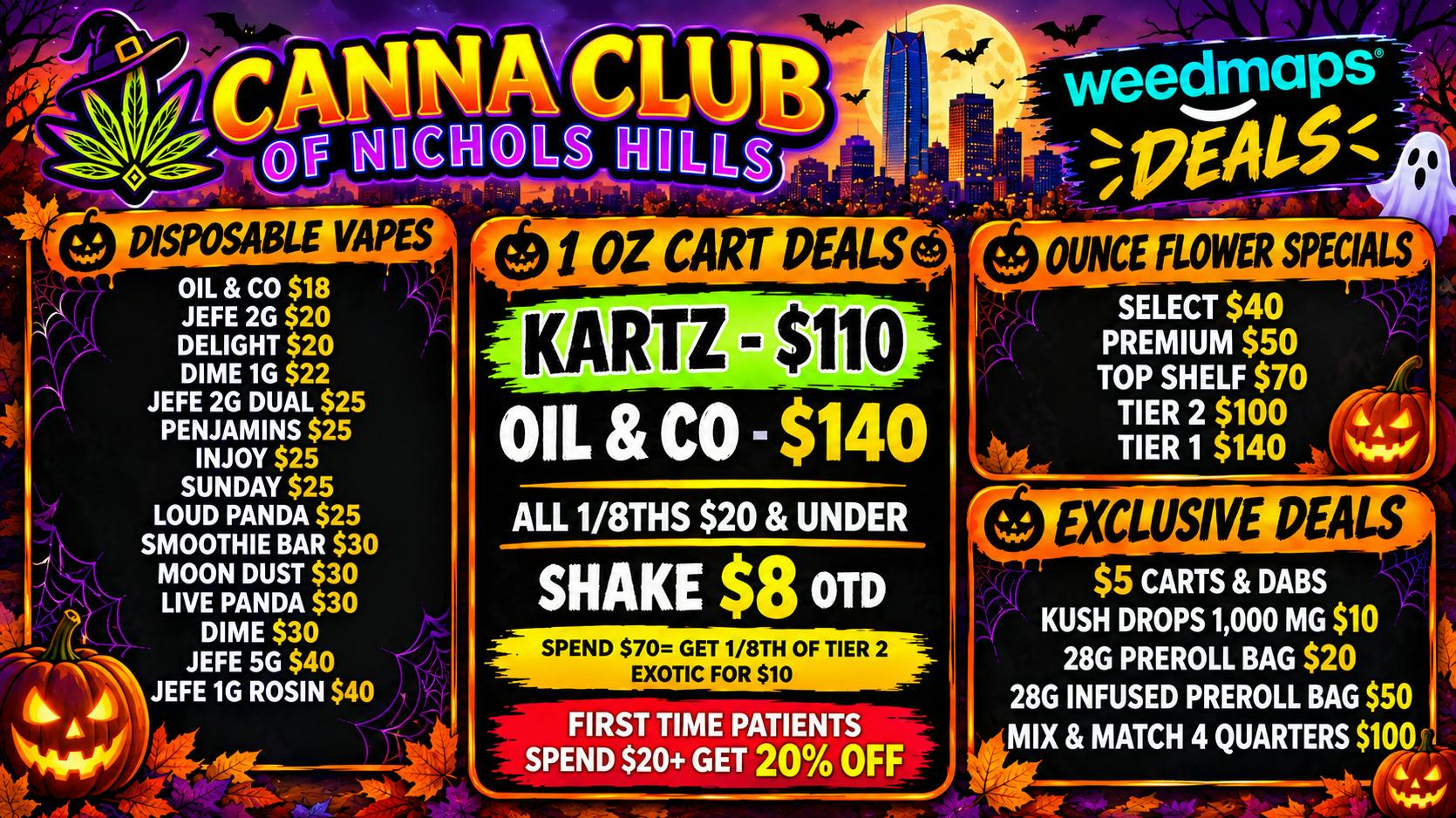 Canna Club of Nichols Hills 👻SPOOKY SEASON DEALS! FALL SAVINGS AT CANNA CLUB