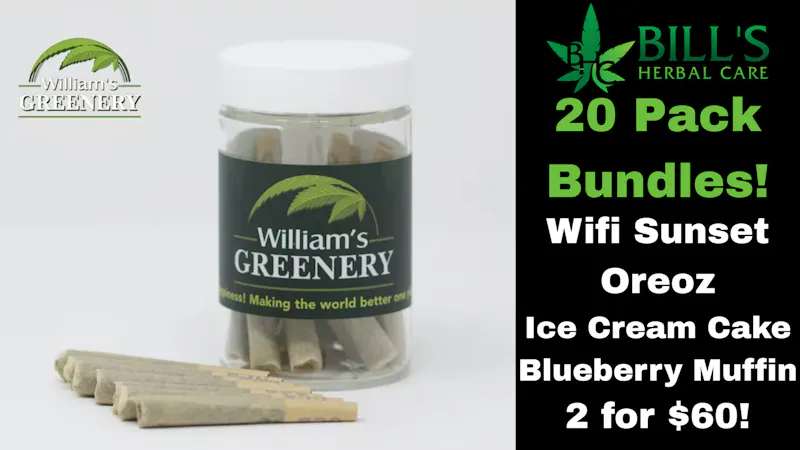 Bills Herbal Care Pre-Roll 20 Pack Bundles!