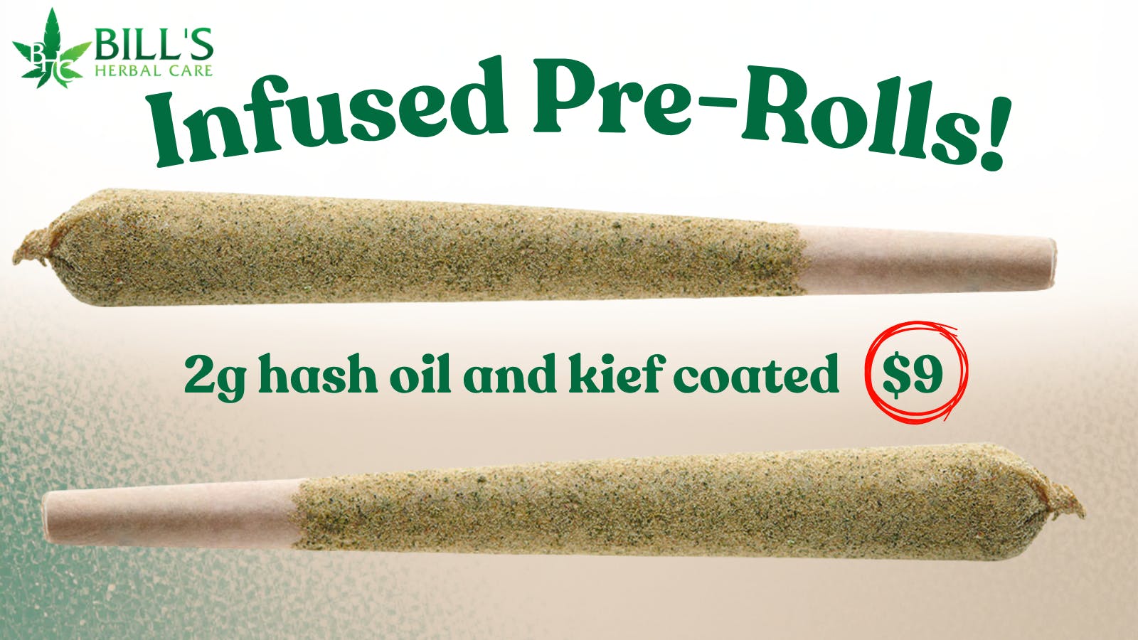 Bills Herbal Care 2g hash oil Infused preroll