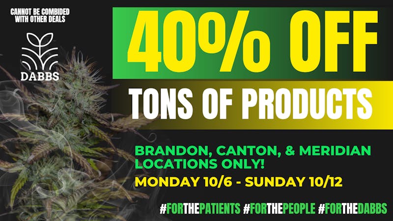 DABBS Cannabis Dispensary-Canton 40% OFF Tons Of Products