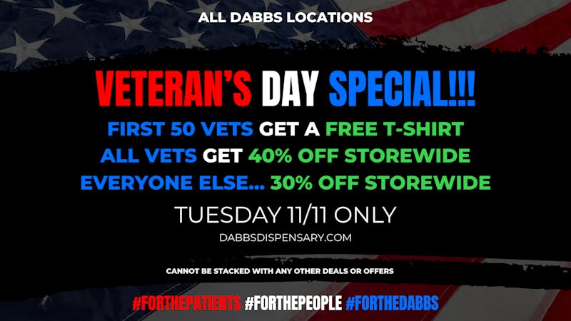 DABBS Cannabis Dispensary - Lakeland DABBS Veterans Day Deals