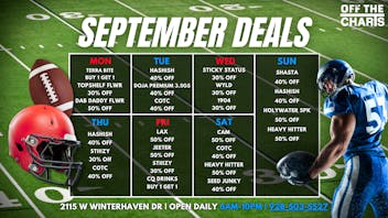 Off The Charts - Winterhaven SEPTEMBER TUESDAY DEALS