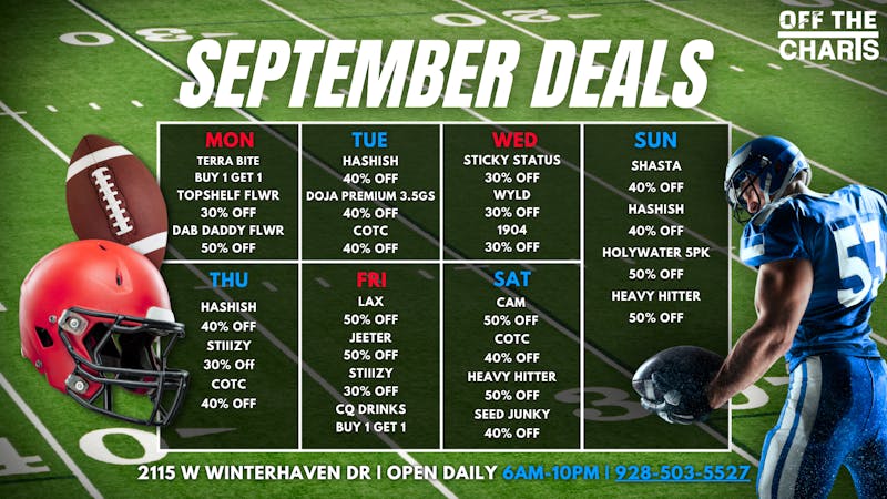 Off The Charts - Winterhaven SEPTEMBER WEDNESDAY DEALS