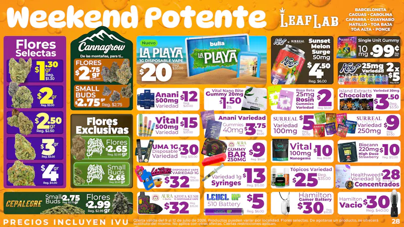 Leaf Lab - Guaynabo ⚡️ Weekend Potente ⚡️ - Ofertas Leaf Lab