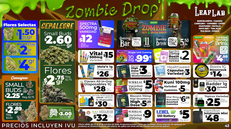 Leaf Lab - Toa Baja 🦴 Zombie Drop 🩸 - Ofertas Leaf Lab
