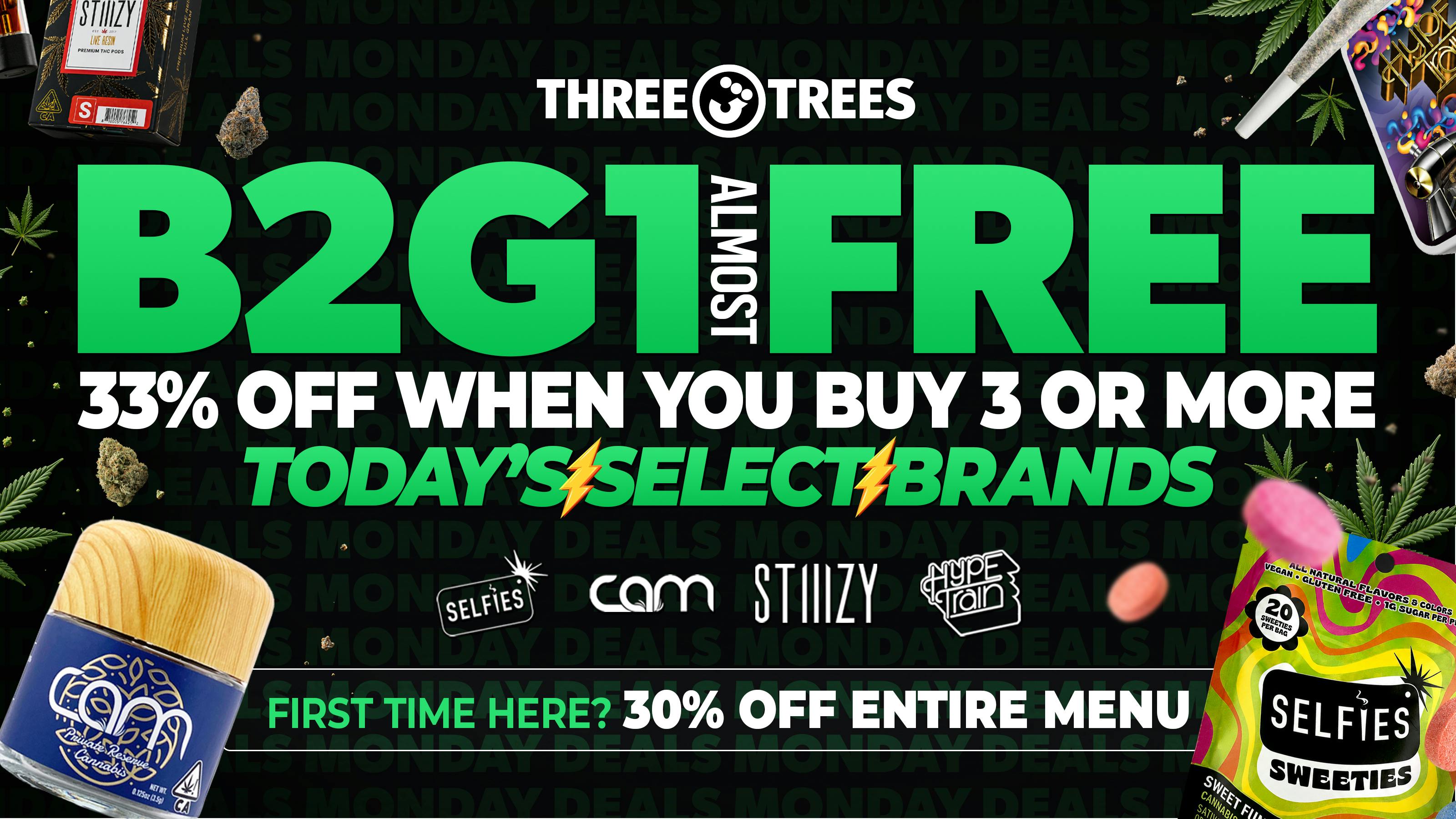Three Trees - Oakland B2G1 Free (Almost), Mix & Match