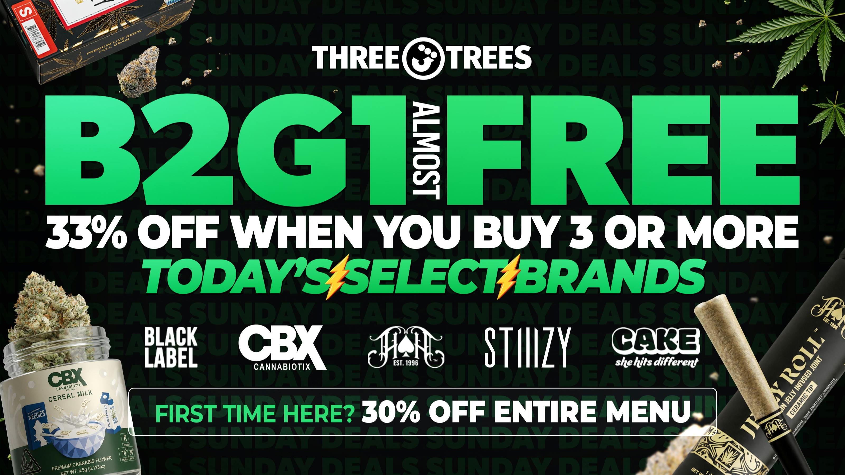 Three Trees - Oakland B2G1 Free (Almost), Mix N Match