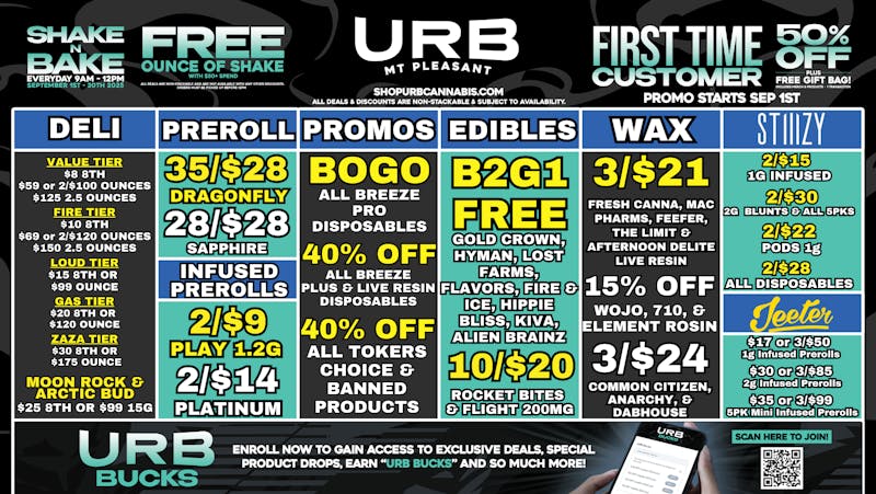 URB CANNABIS - MT PLEASANT WE PRICE MATCH!!!!!