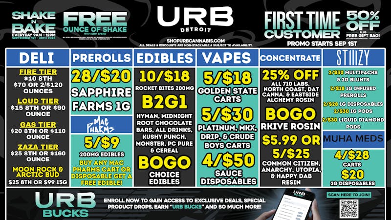 URB CANNABIS - DETROIT WE PRICE MATCH!!!