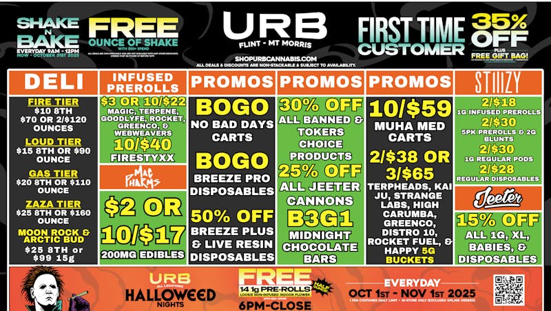 URB CANNABIS - MT. MORRIS - FLINT WE PRICE MATCH!!!