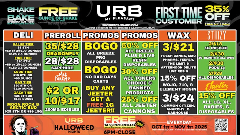 URB CANNABIS - MT PLEASANT WE PRICE MATCH!!!!!