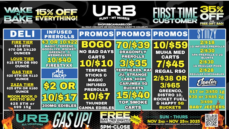 URB CANNABIS - MT. MORRIS - FLINT WE PRICE MATCH!!!