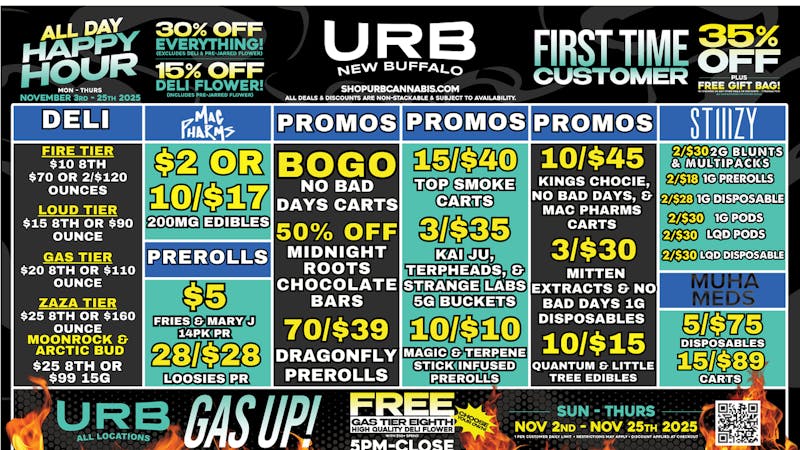 URB CANNABIS - NEW BUFFALO WE PRICE MATCH!!!