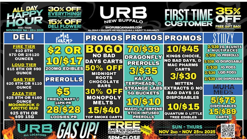 URB CANNABIS - NEW BUFFALO WE PRICE MATCH!!