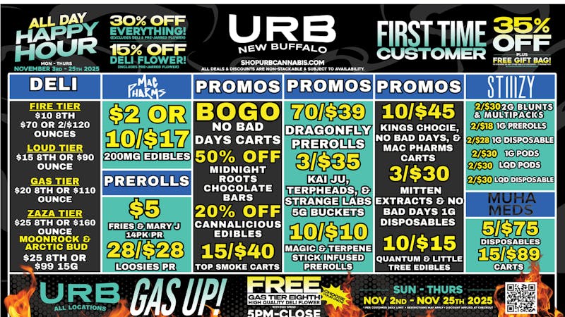 URB CANNABIS - NEW BUFFALO WE PRICE MATCH!!!