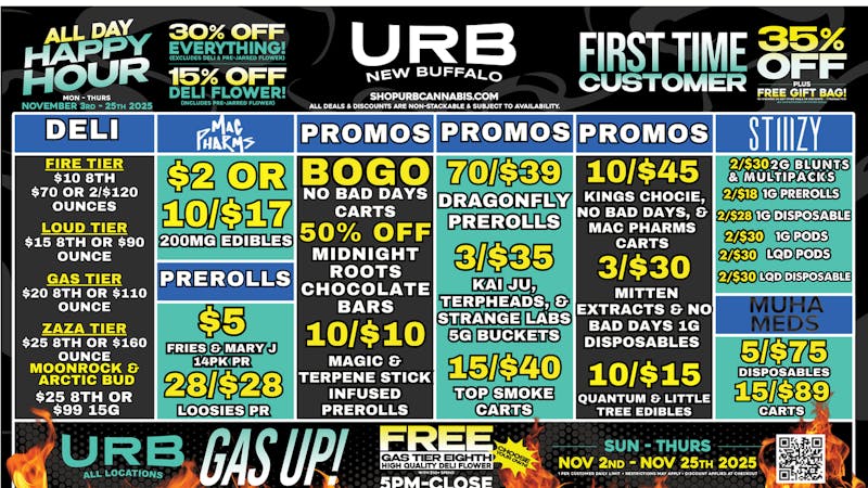 URB CANNABIS - NEW BUFFALO WE PRICE MATCH!