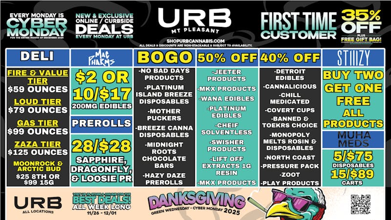 URB CANNABIS - MT PLEASANT WE PRICE MATCH!!