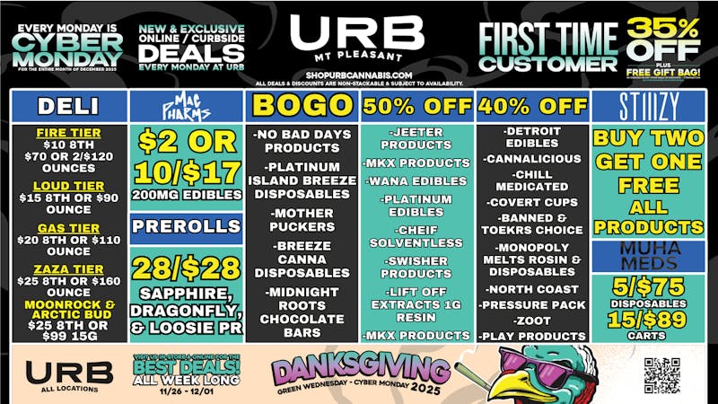 URB CANNABIS - MT PLEASANT WE PRICE MATCH!!