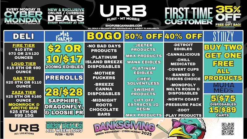 URB CANNABIS - MT. MORRIS - FLINT WE PRICE MATCH!!!