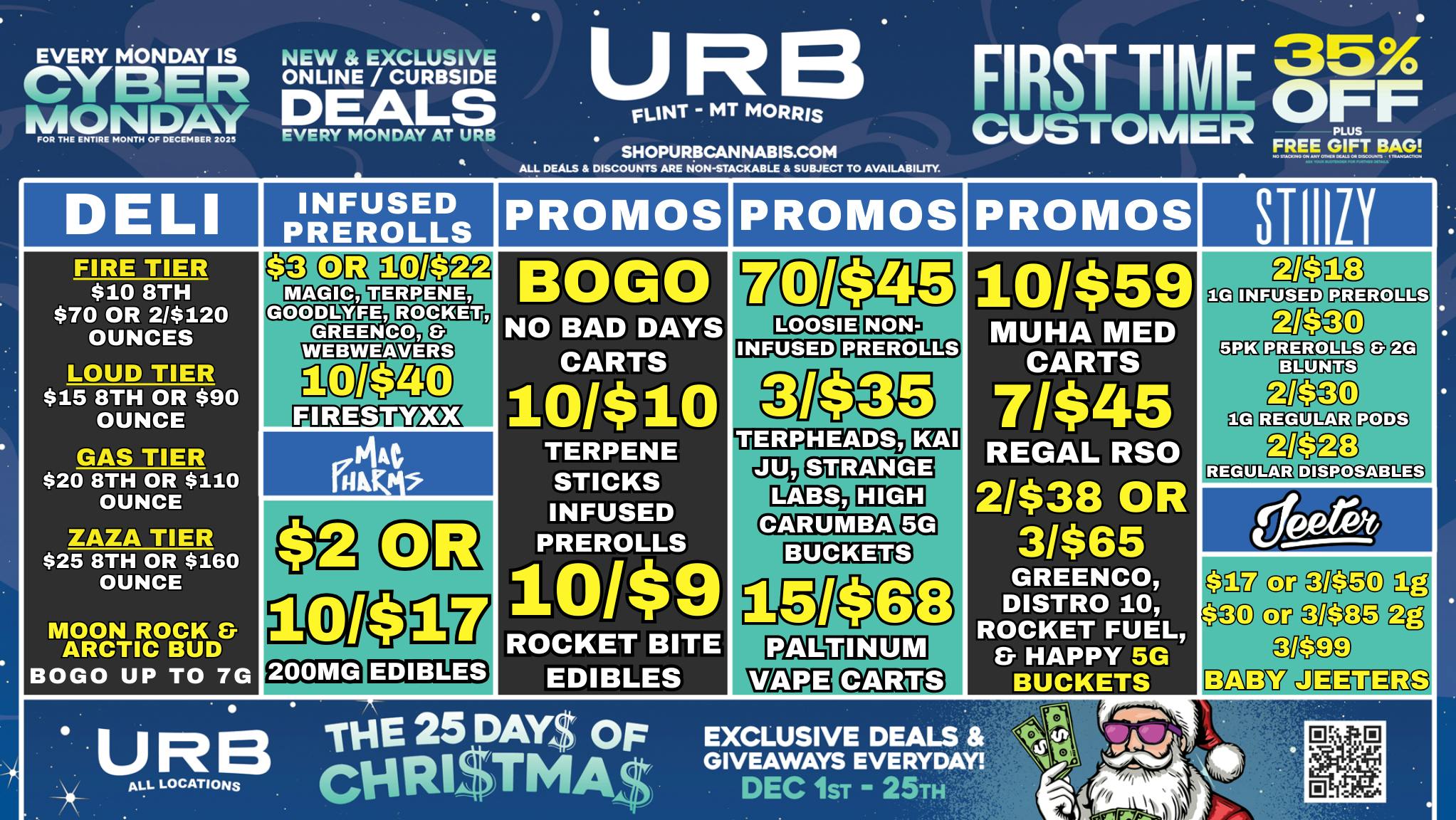 URB CANNABIS - MT. MORRIS - FLINT WE PRICE MATCH!!!