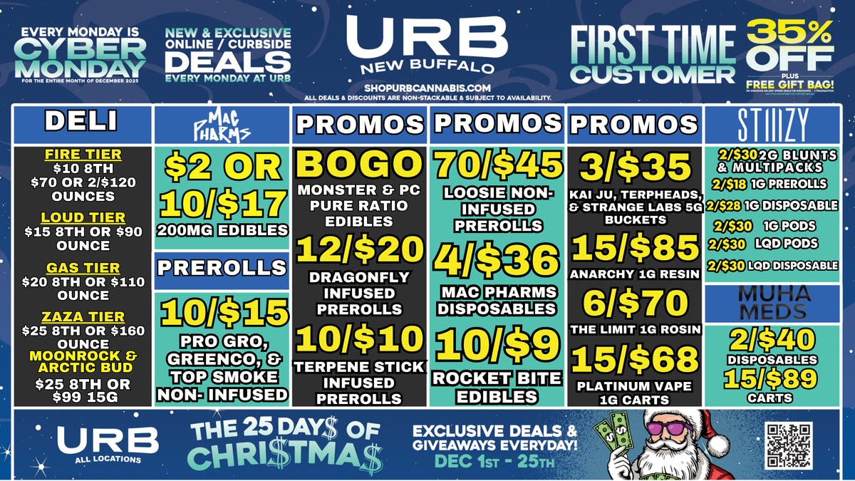 URB CANNABIS - NEW BUFFALO WE PRICE MATCH!!!