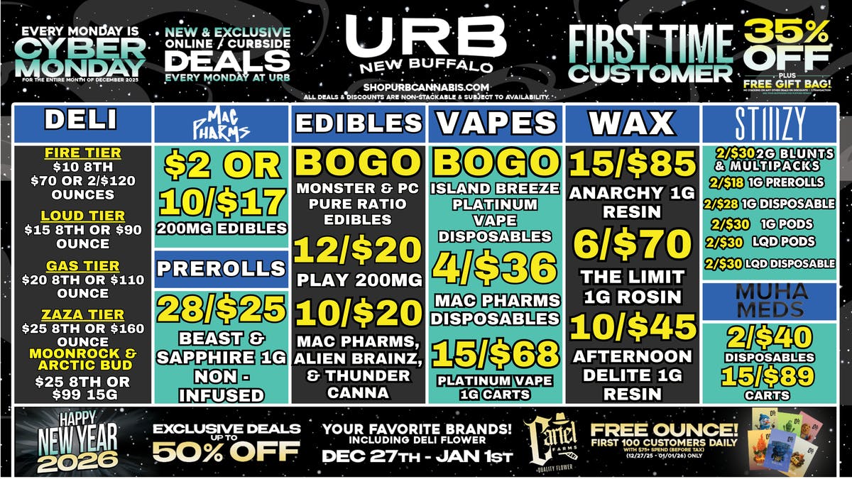 URB CANNABIS - NEW BUFFALO WE PRICE MATCH!!