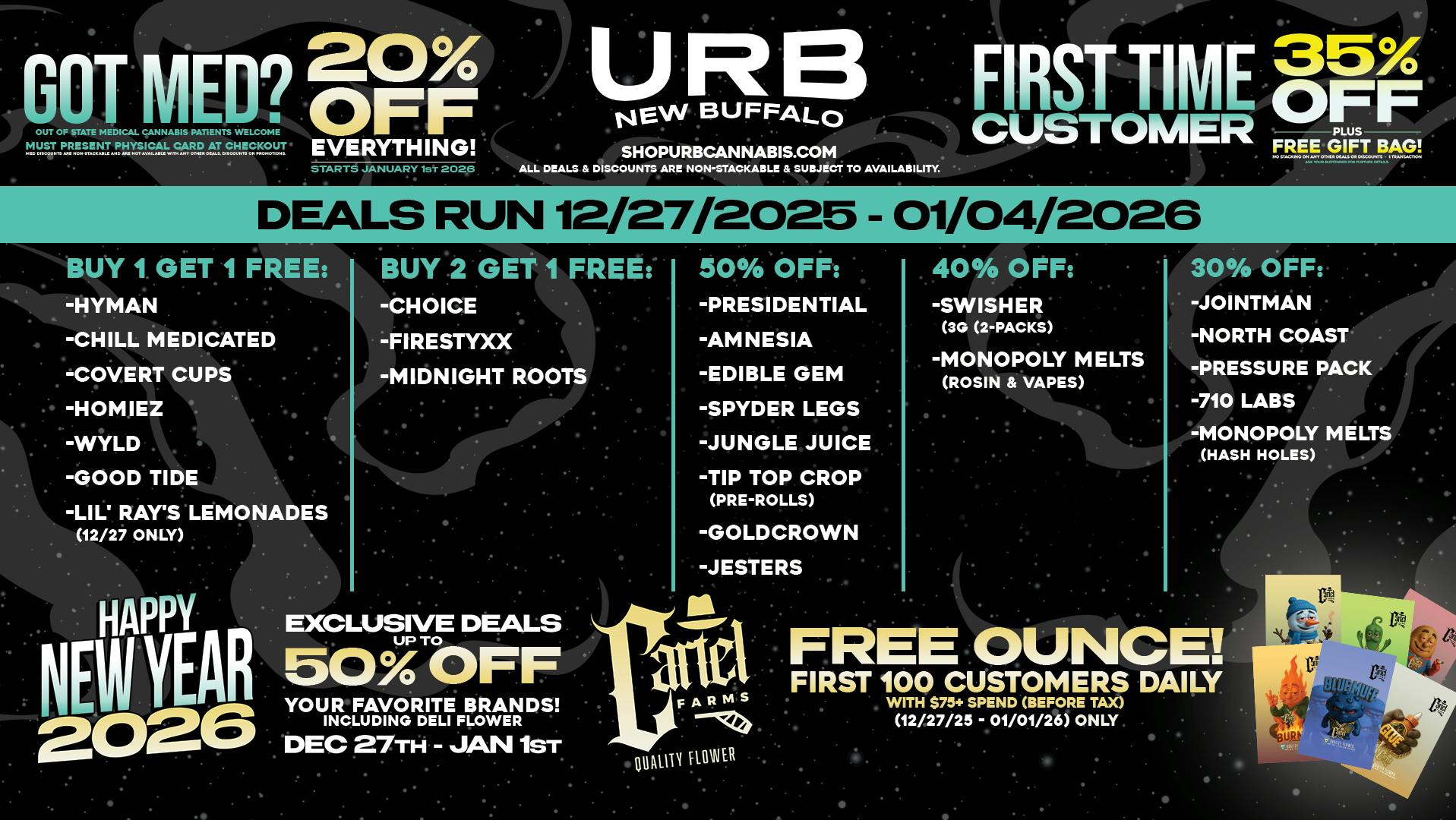 URB CANNABIS - NEW BUFFALO WE PRICE MATCH!!