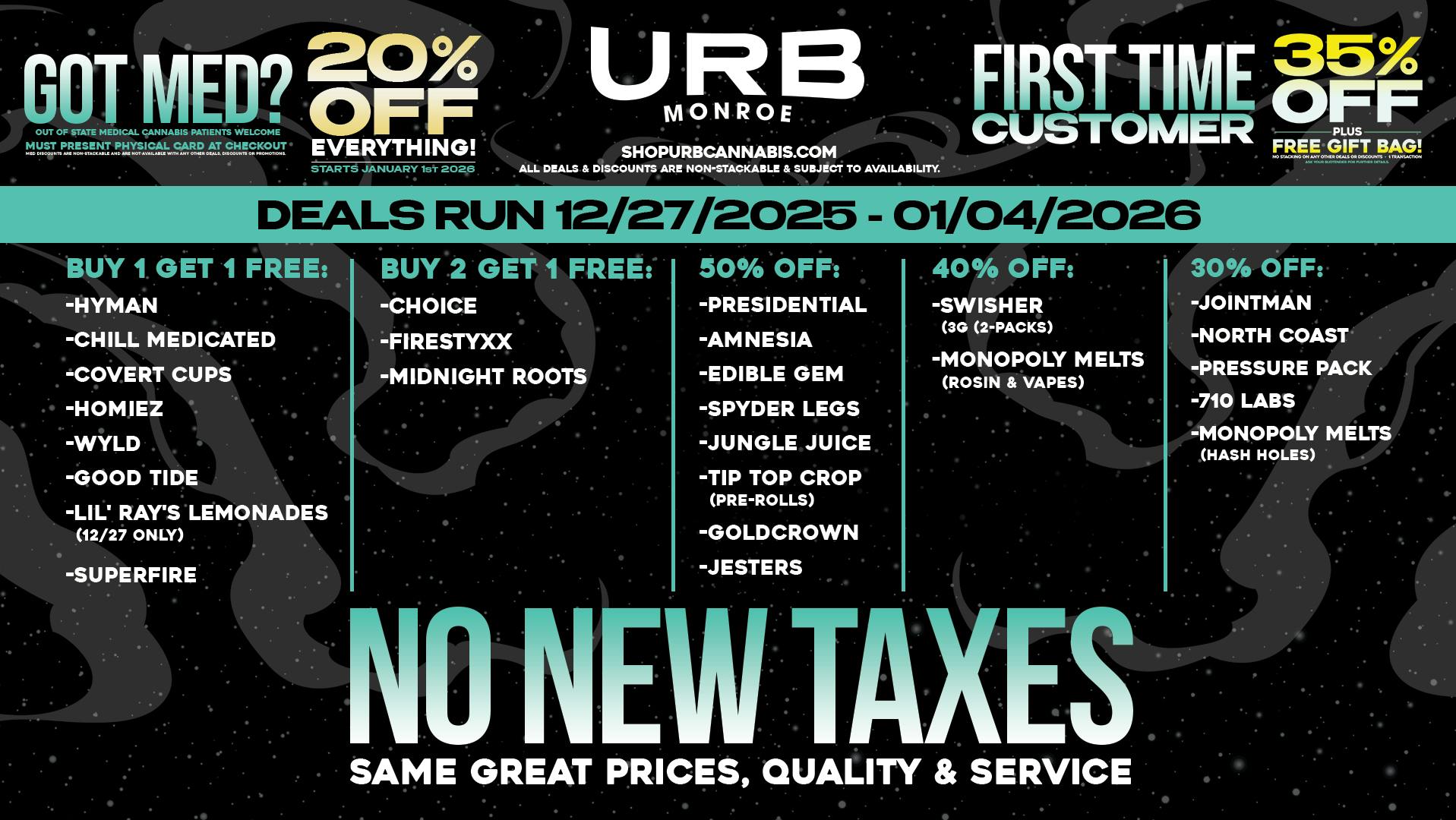 URB CANNABIS - MONROE WE PRICE MATCH!!!