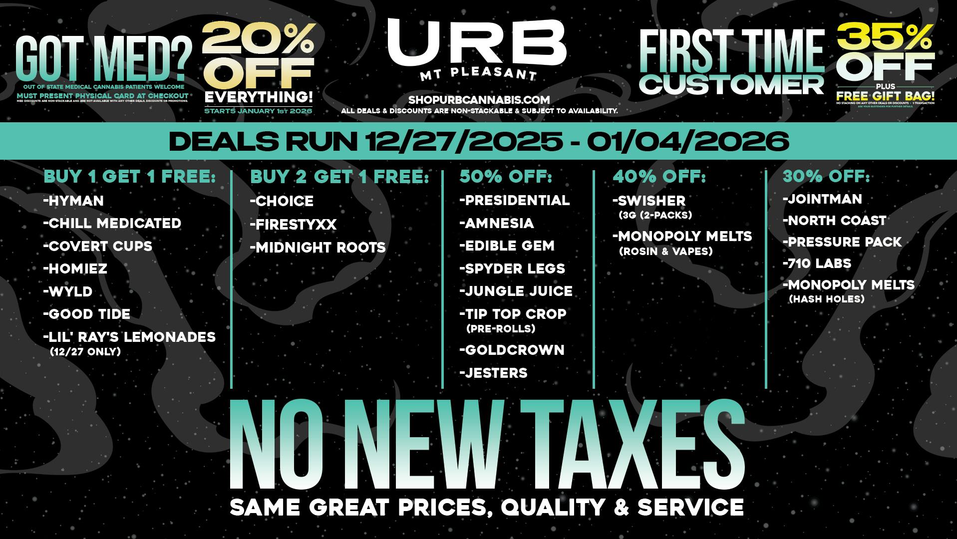 URB CANNABIS - MT PLEASANT WE PRICE MATCH!!!!!