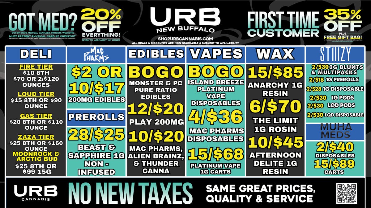 URB CANNABIS - NEW BUFFALO WE PRICE MATCH!!