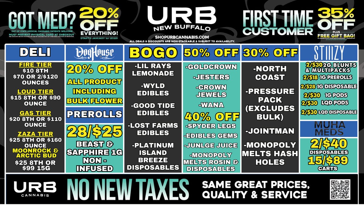 URB CANNABIS - NEW BUFFALO WE PRICE MATCH!!!