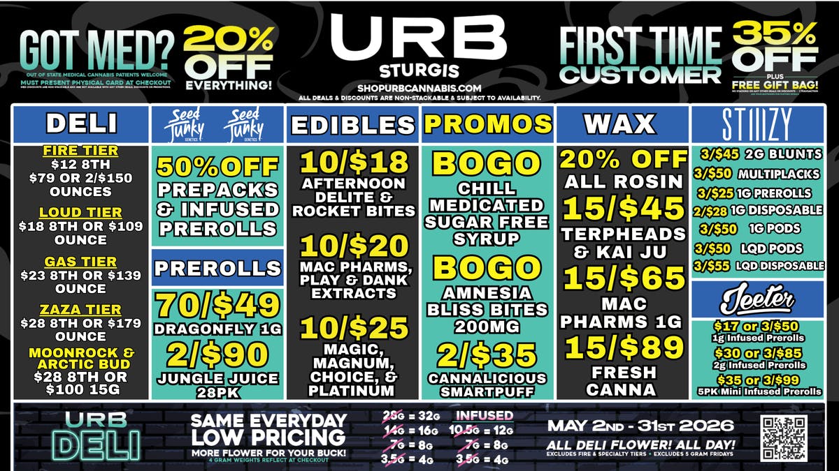 URB CANNABIS - STURGIS WE PRICE MATCH!!!!