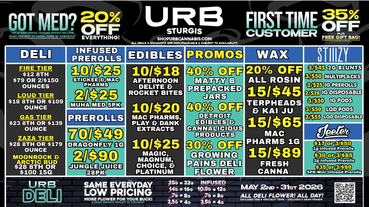 URB CANNABIS - STURGIS WE PRICE MATCH!!!!