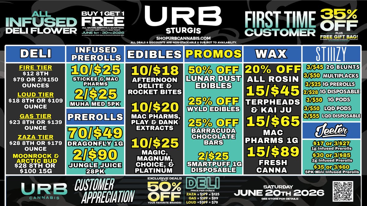 URB CANNABIS - STURGIS WE PRICE MATCH!!!!!!!!